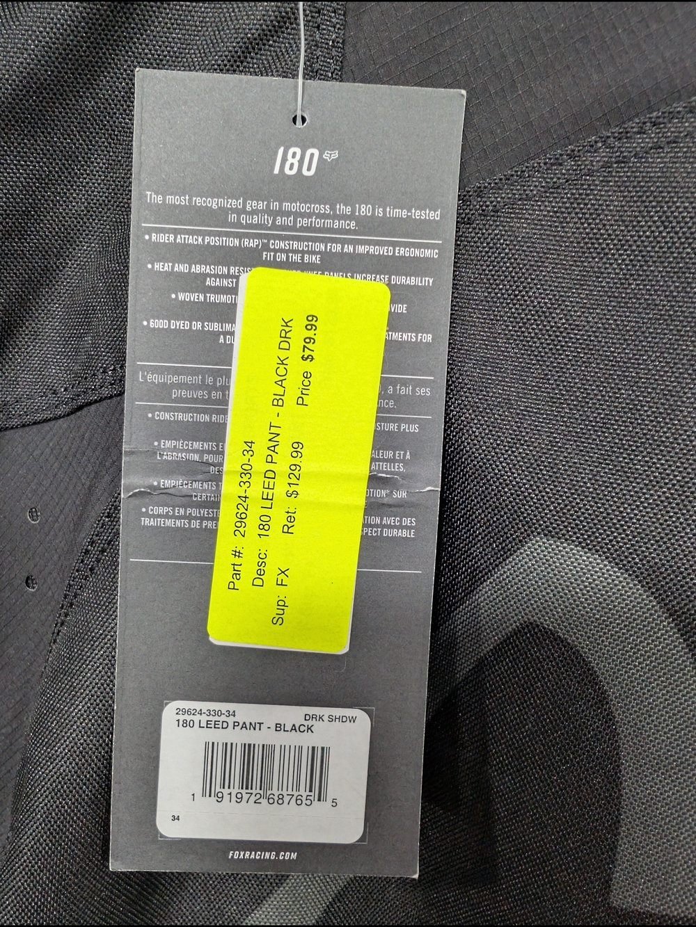 FOX Men’s Black Motocross Pants - Picture 5 of 10